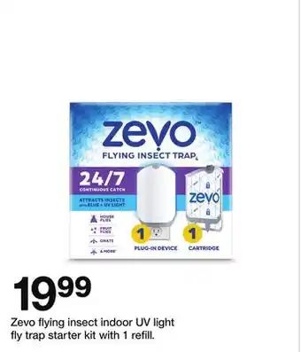 Target Zevo flying insect indoor UV light fly trap starter kit with 1 refill offer