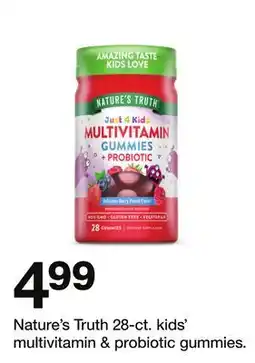 Target Nature's Truth 28-ct. kids' multivitamin & probiotic gummies offer