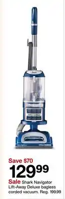 Target Shark Navigator Lift-Away Deluxe bagless corded vacuum offer