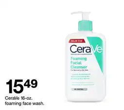 Target CeraVe 16-oz. Foaming Face Wash offer