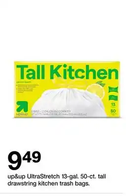 Target up & up UltraStretch 13-gal. 50-ct. tall drawstring kitchen trash bags offer