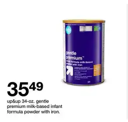 Target up&up 34-oz. gentle premium milk-based infant formula powder with iron offer