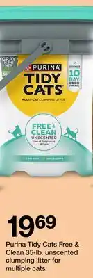 Target Purina Tidy Cats Free & Clean 35-lb. unscented clumping litter for multiple cats offer