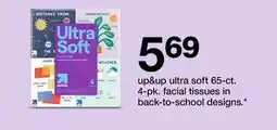 Target up & up ultra soft 65-ct. 4-pk. facial tissues in back-to-school designs offer