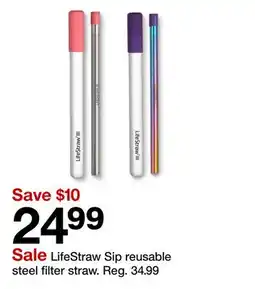 Target LifeStraw Sip reusable steel filter straw offer