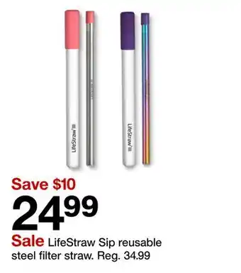 Target LifeStraw Sip reusable steel filter straw offer
