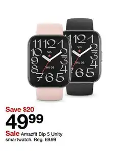 Target Amazfit Bip 5 Unity smartwatch offer