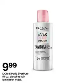 Target L' Oréal Paris EverPure 5.1-oz. glossing hair lamination mask offer