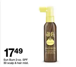Target Sun Bum 2-oz. SPF 30 scalp & hair mist offer