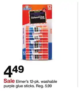 Target Elmer's 12-pk. washable purple glue sticks offer