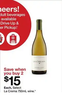 Target Select La Crema 750mL wine offer