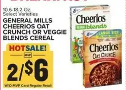 Food Lion General mills cheerios oat crunch or veggie blends cereal offer