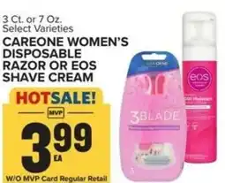 Food Lion Careone women's disposable razor or eos shave cream offer