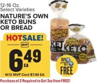 Food Lion Nature's own keto buns or bread offer