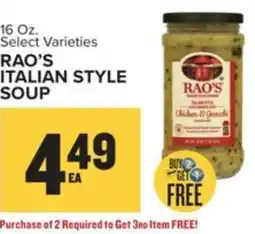 Food Lion Rao's italian style soup offer