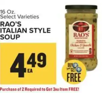 Food Lion Rao's italian style soup offer