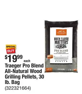 The Home Depot Traeger Pro Blend All-Natural Wood Grilling Pellets, 30 lb. Bag offer