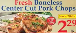 Market Basket Fresh Boneless Center Cut Pork Chops offer