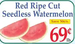 Market Basket Red Ripe Cut Seedless Watermelon offer