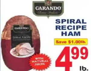 Market Basket Spiral recipe ham offer