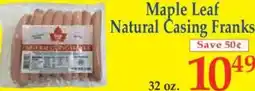 Market Basket Maple Leaf Natural Casing Franks offer