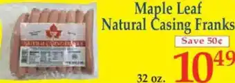 Market Basket Maple Leaf Natural Casing Franks offer