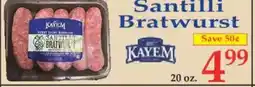 Market Basket Santilli Bratwurst offer