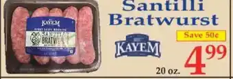 Market Basket Santilli Bratwurst offer