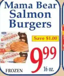 Market Basket Mama Bear Salmon Burgers offer