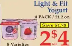 Market Basket Light & Fit Yogurt offer