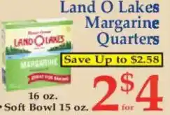 Market Basket Land O Lakes Margarine Quarters offer