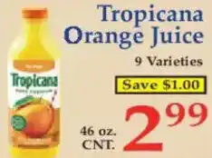 Market Basket Tropicana Orange Juice offer