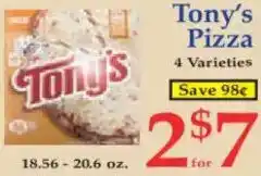 Market Basket Tony's Pizza offer