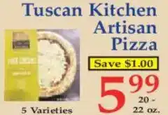Market Basket Tuscan Kitchen Artisan Pizza offer
