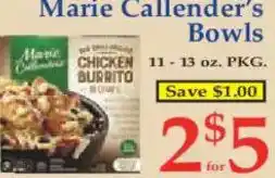 Market Basket Marie Callender's Bowls offer