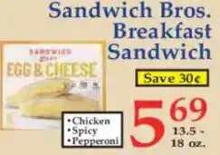 Market Basket Sandwich Bros. Breakfast Sandwich offer