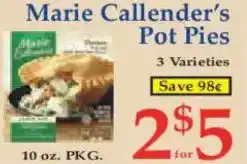 Market Basket Marie Callender's Pot Pies offer