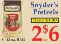 Market Basket Snyder's Pretzels offer