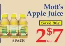 Market Basket Mott's Apple Juice offer