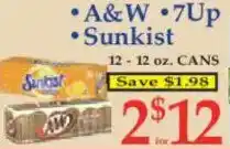 Market Basket A&W , 7Up, Sunkist offer