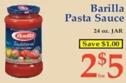 Market Basket Barilla Pasta Sauce offer