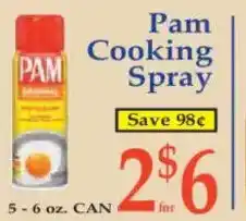 Market Basket Pam Cooking Spray offer