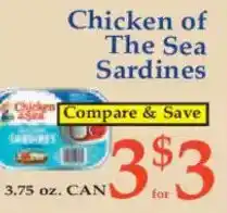 Market Basket Chicken of The Sea Sardines offer