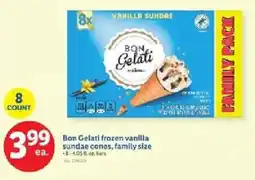 Lidl Bon Gelati frozen vanilla sundae cones, family size offer