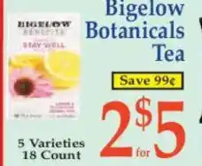 Market Basket Bigelow Botanicals Tea offer