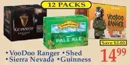 Market Basket VooDoo Ranger, Shed, Sierra Nevada, Guinness offer