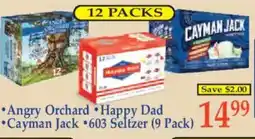 Market Basket Angry Orchard, Happy Dad, Cayman Jack, 603 Seltzer offer