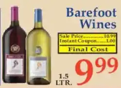 Market Basket Barefoot Wines offer