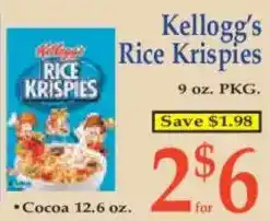 Market Basket Kellogg's Rice Krispies offer