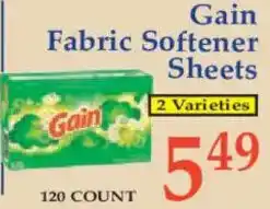 Market Basket Gain Fabric Softener Sheets offer